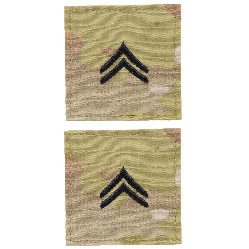 Army embroidered OCP with hook rank insignia: CORPORAL