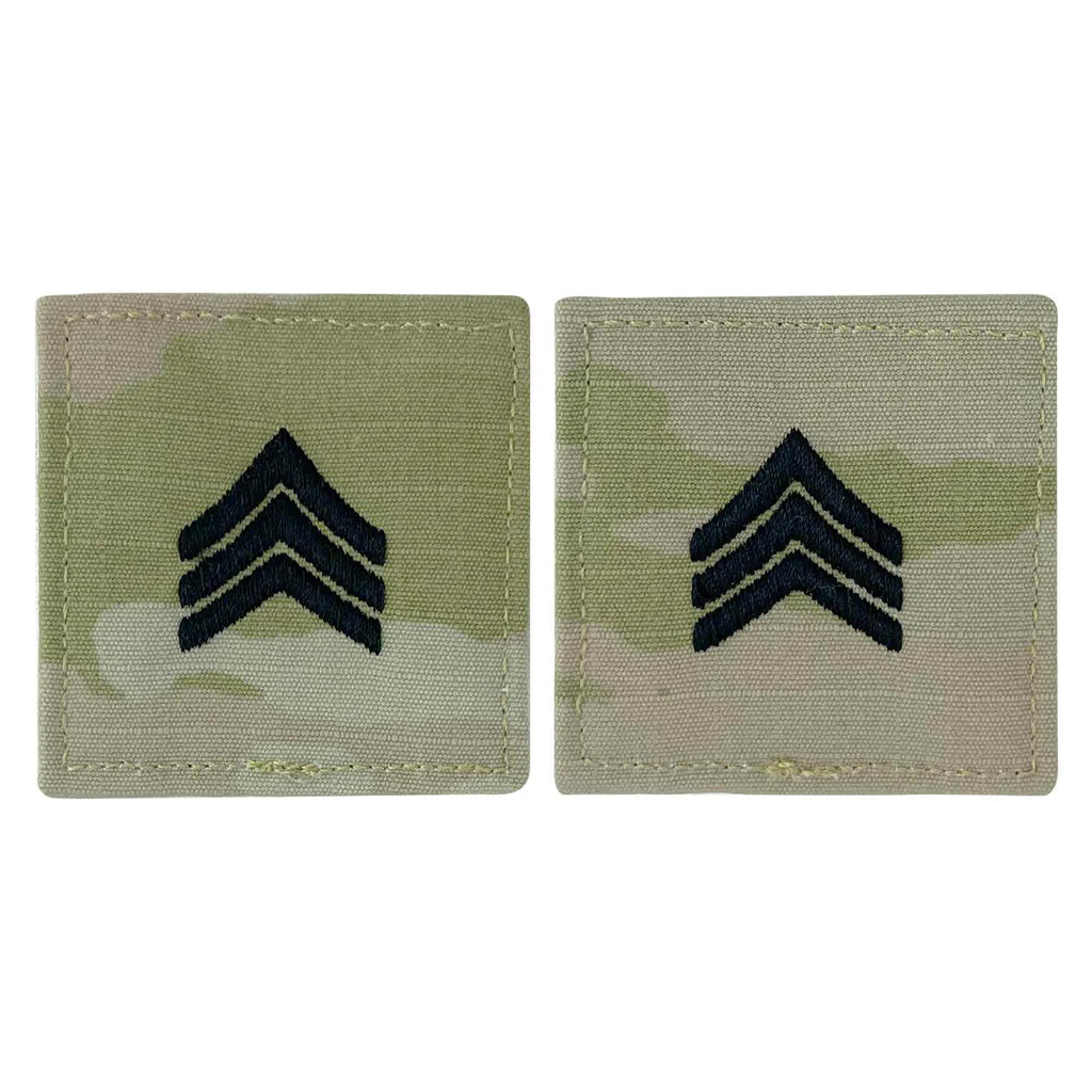 Army embroidered OCP with hook rank insignia: SERGEANT