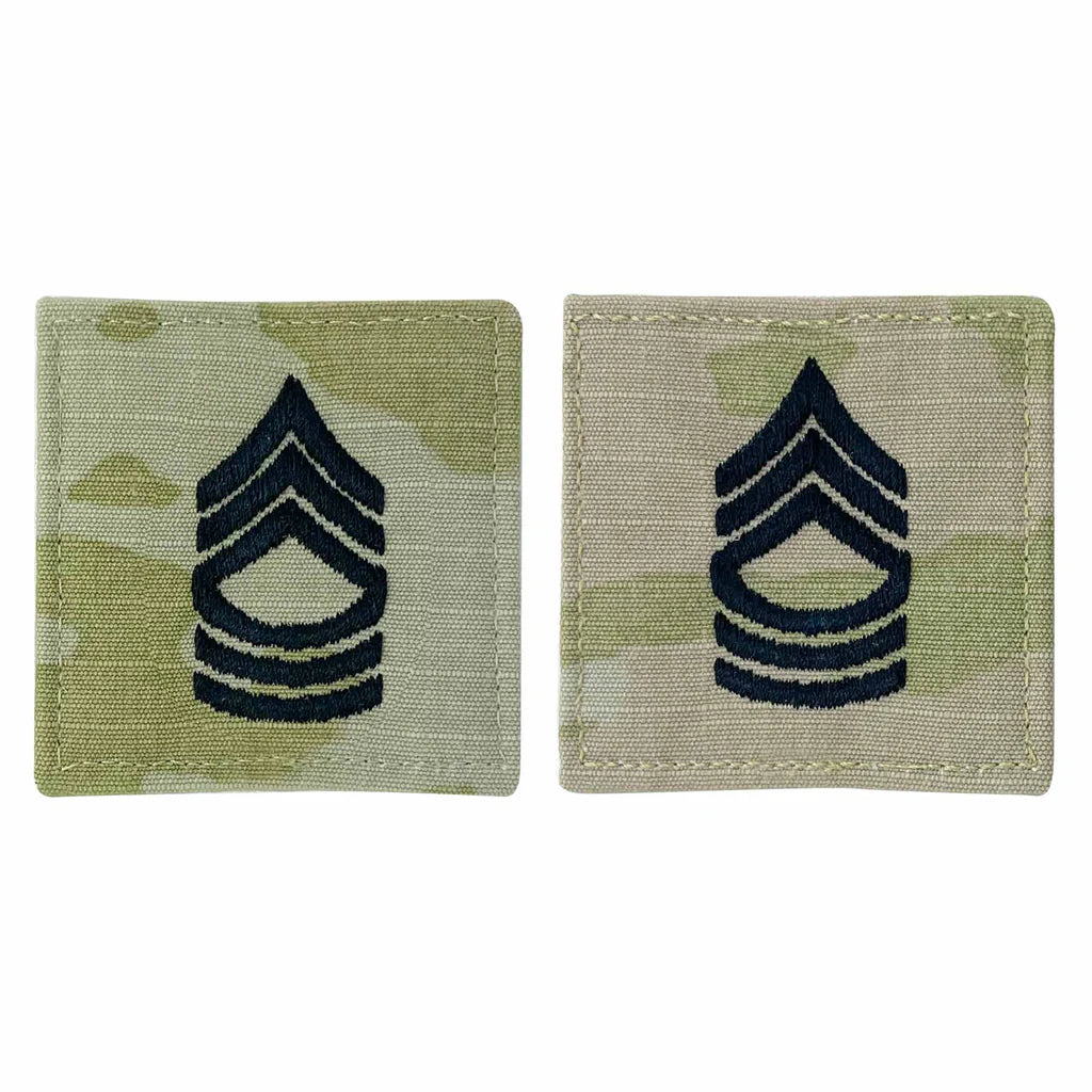 Army embroidered OCP with hook rank insignia: MASTER SERGEANT
