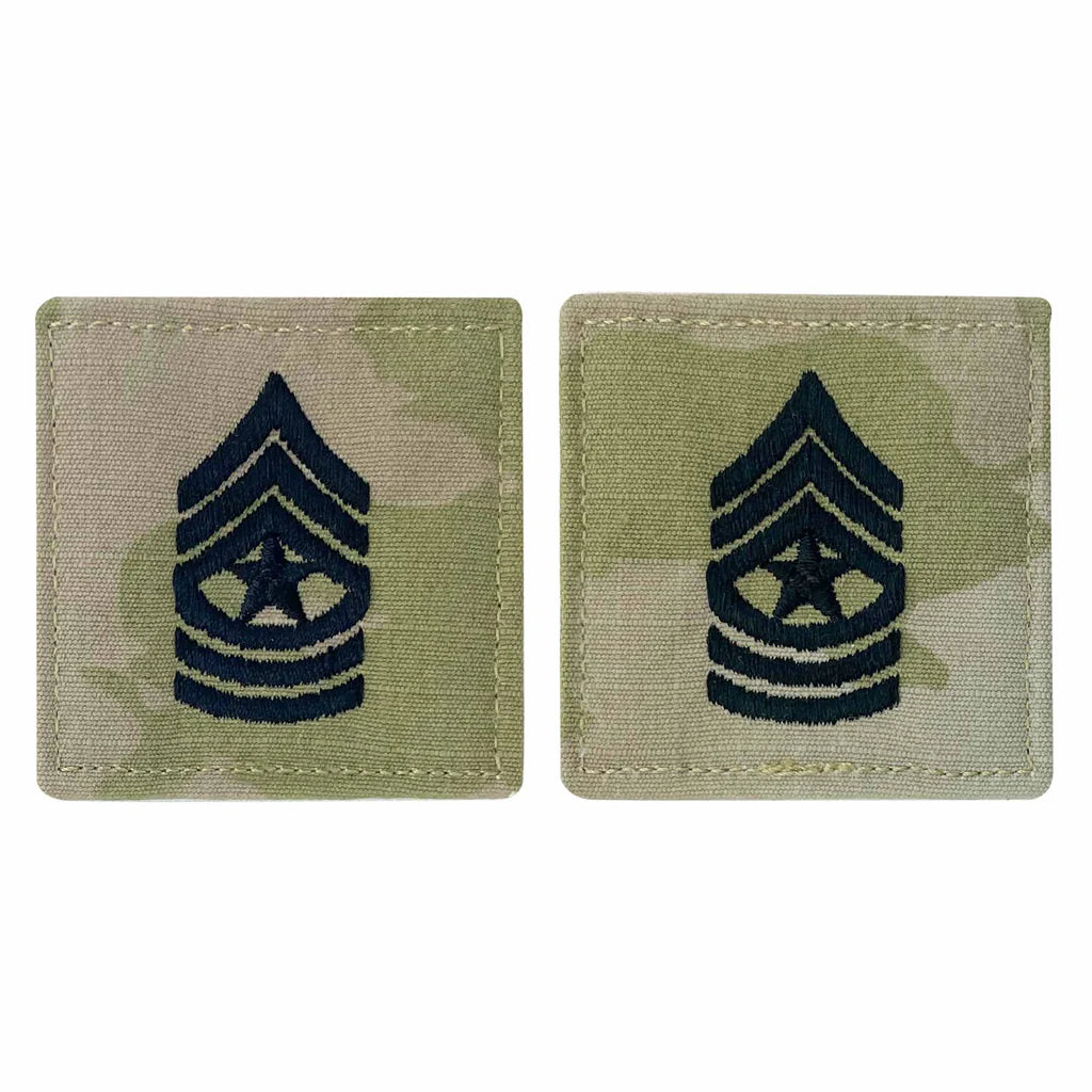 Army embroidered OCP with hook rank insignia: SERGEANT MAJOR