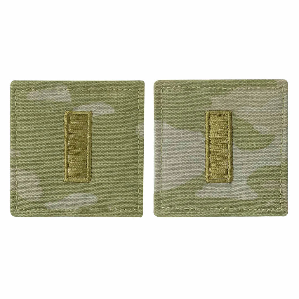 Army embroidered OCP with hook rank insignia: SECOND LIEUTENANT