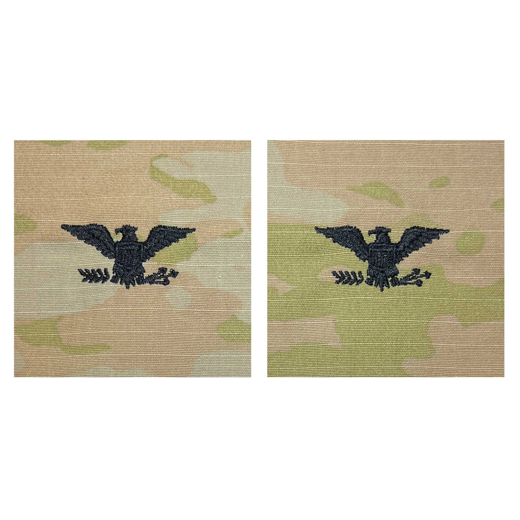 Army embroidered OCP with hook rank insignia: COLONEL