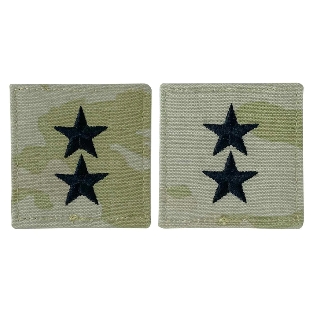 Army embroidered OCP with hook rank insignia: MAJOR GENERAL