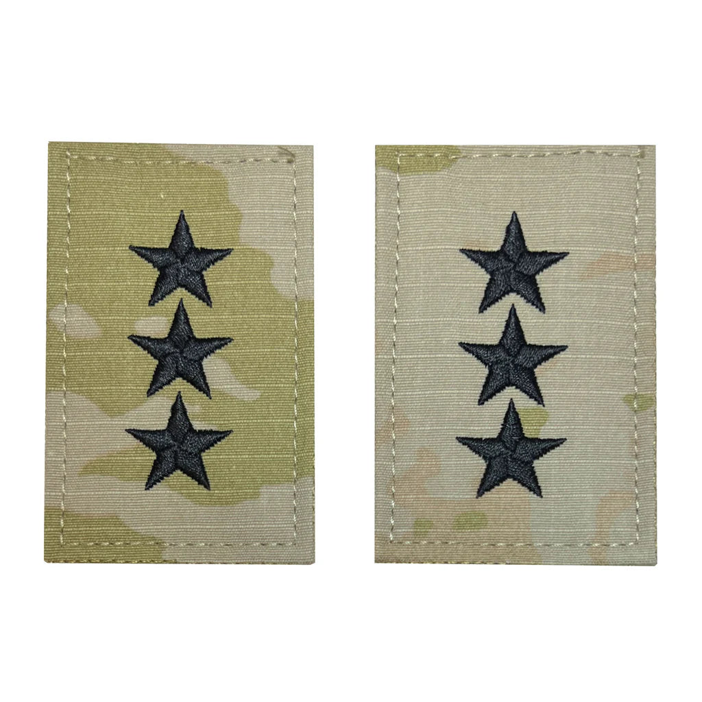 Army embroidered OCP with hook rank insignia: LIEUTENANT GENERAL