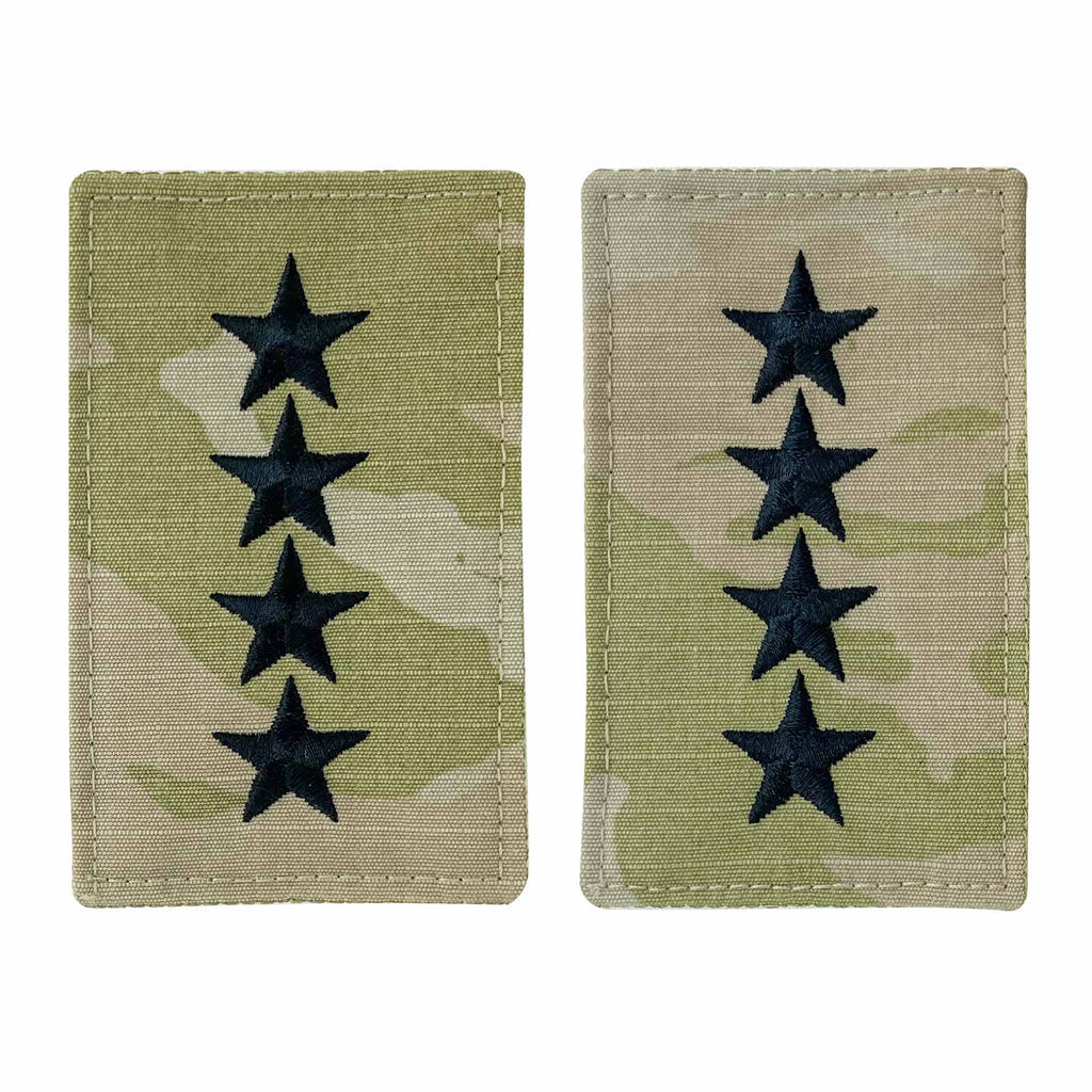 Army embroidered OCP with hook rank insignia: GENERAL