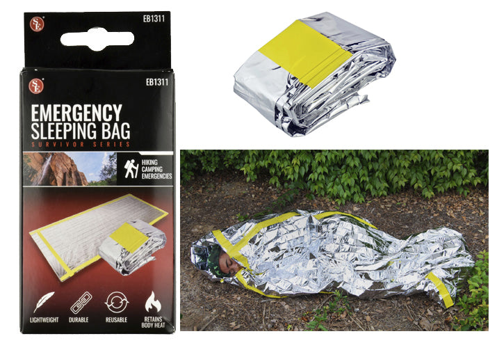 84" x 36" Emergency Sleeping Bag, 24um Thick Aluminized OPP Film