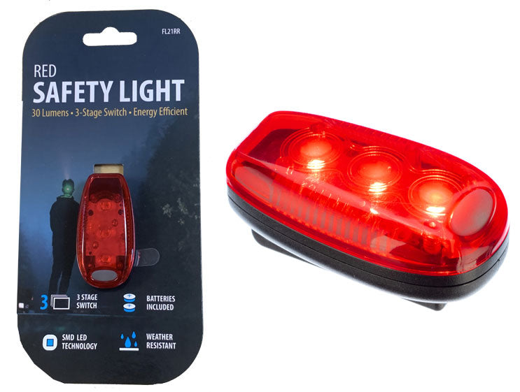 30 Lumen/3 SMD Bulb Red Weather Resistant Safety Light W/Clip (2-3/4" x1-3/4" )