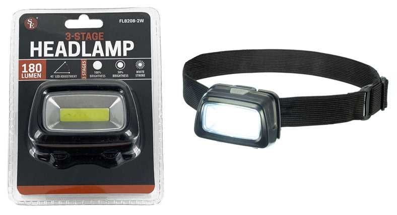 180 Lumen COB Black Head Lamp,Requires 3AAA Batteries (Not Included)