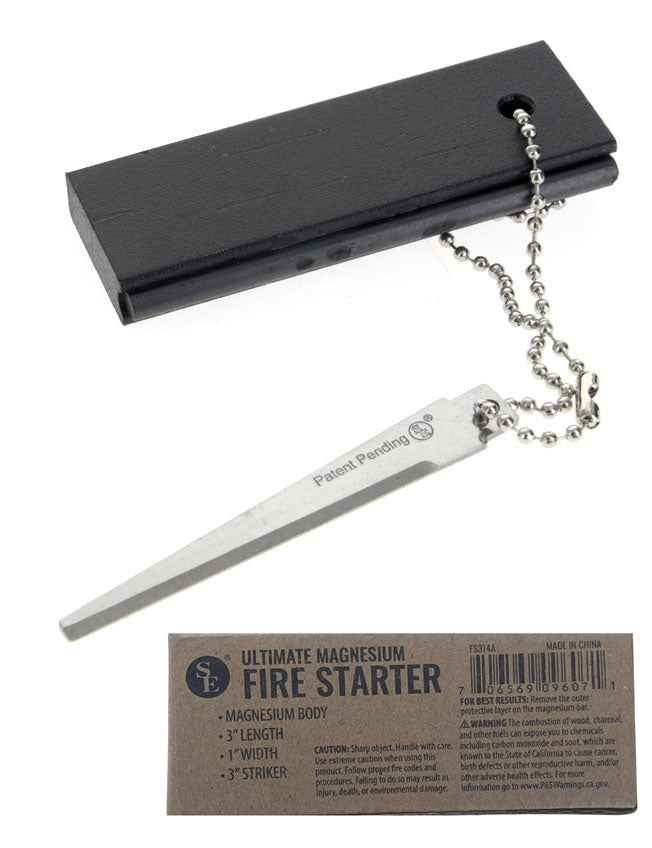 Full Magnesium Body Fire Starter (3" x 1"),With 3" Striker