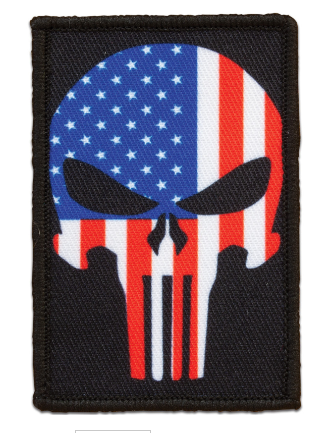 Morale Patch - Skull USA Flag
