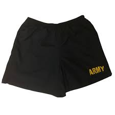 Army Physical Training PT Shorts - Black and Yellow