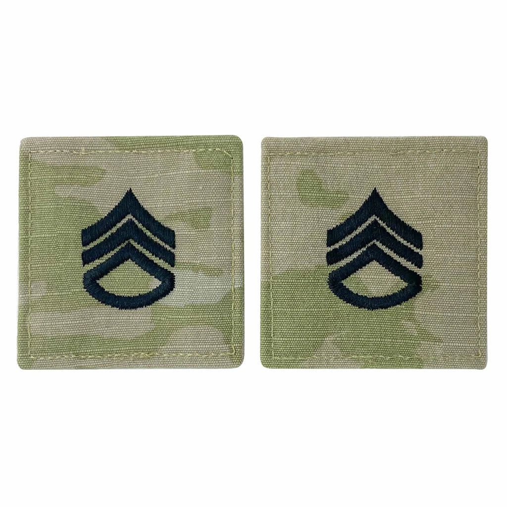 Army embroidered OCP with hook rank insignia: STAFF SERGEANT
