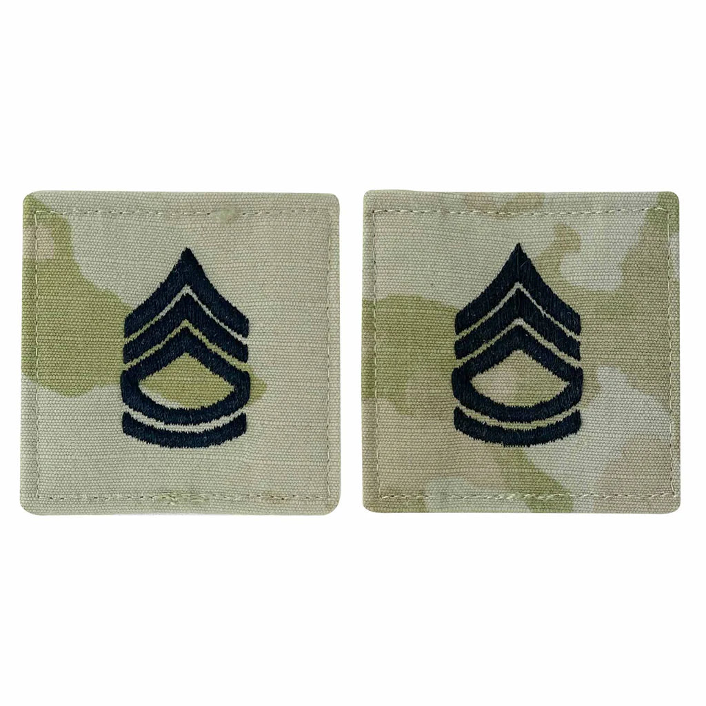 Army embroidered OCP with hook rank insignia: SERGEANT FIRST CLASS