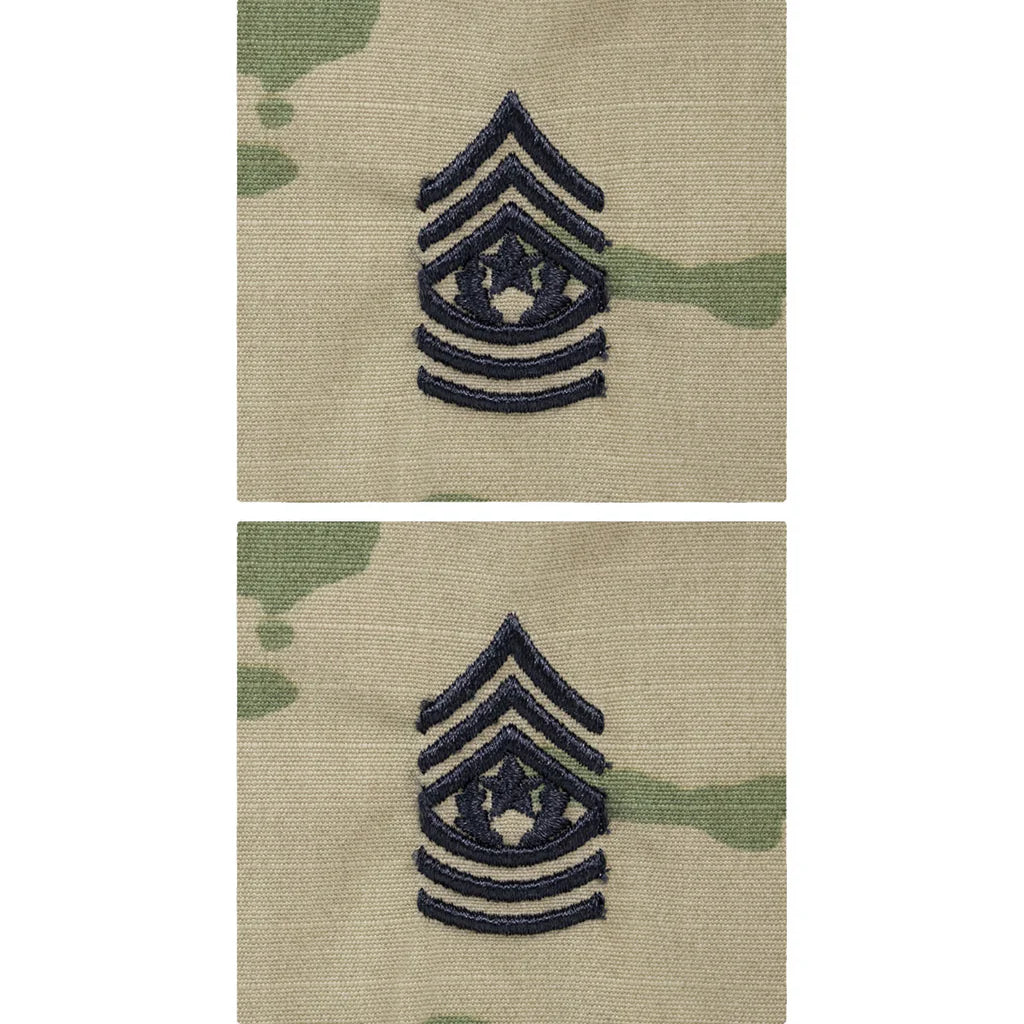 Army Embroidered OCP Sew on Rank Insignia: COMMAND SERGEANT MAJOR