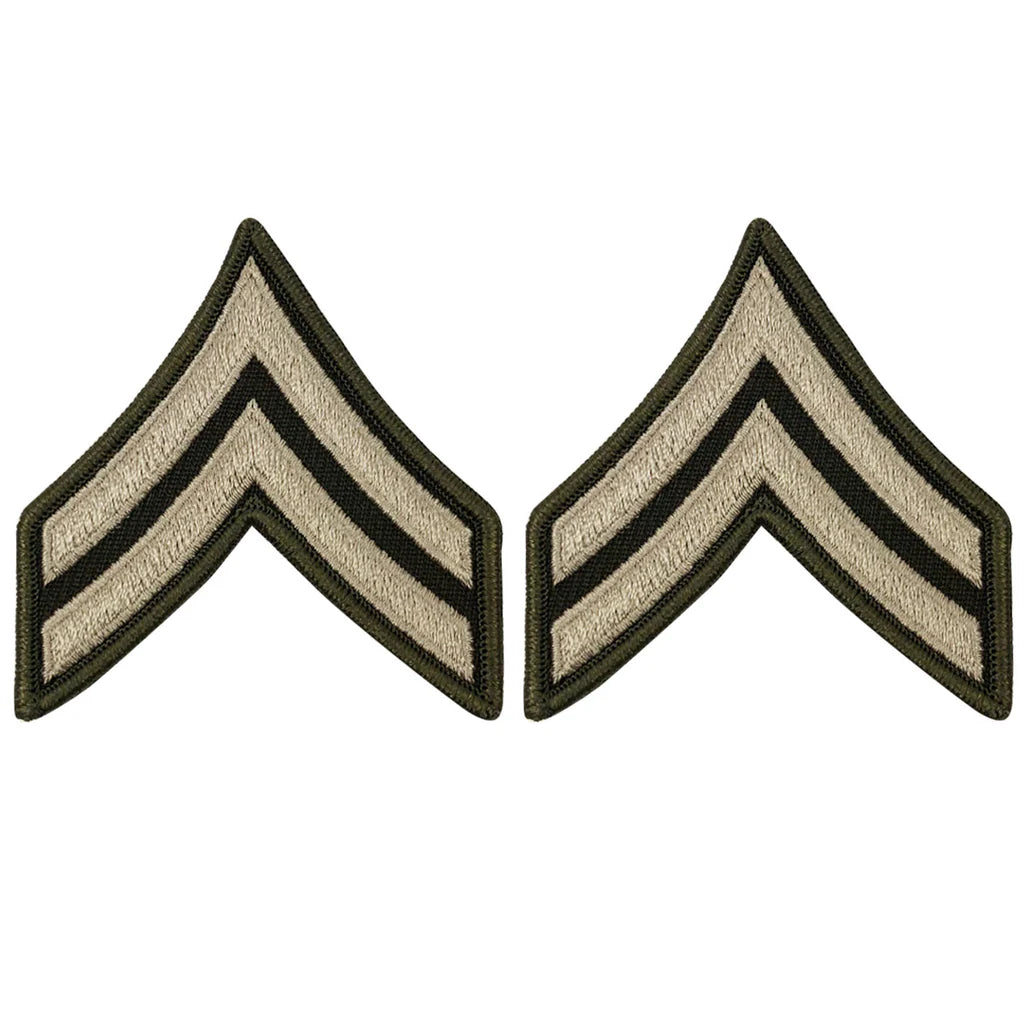 Army Green Service Uniform Chevron: CORPORAL