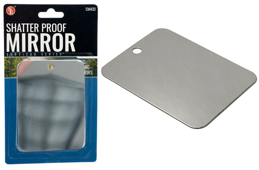 3"x 4" Double Sided Stainless Steel Shatterproof Outdoor Signalling Mirror