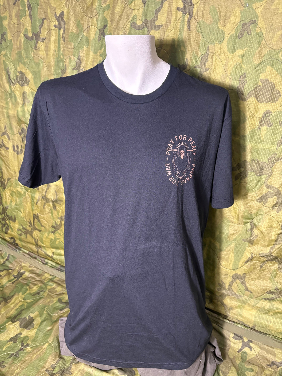 Black "Pray for Peace-Prepare for War" Graphic T-Shirt