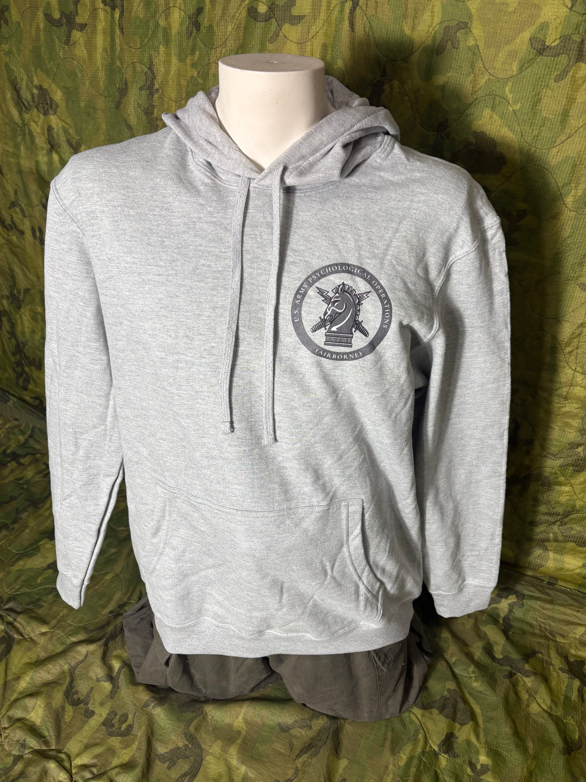 Grey U.S. Army Psychological Operations Airborne Graphic Pullover Hoodie