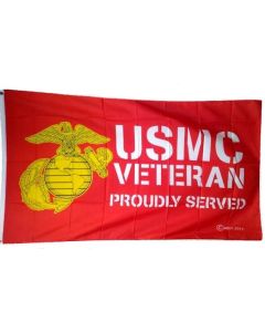 USMC VETERAN PROUDLY SERVED FLAG