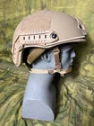 Level IIIA Coyote High Cut Helmet Adjustable Chinstrap W/ Integrated NVG Mount